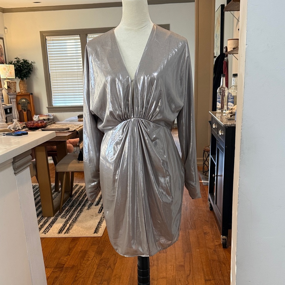 R&B Silver Metallic  Dress